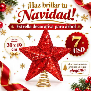 Estrellas decorativas para árbol de navidad (para la punta del árbol), varios modelos - 2/6