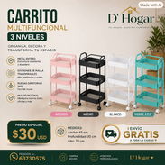 Carrito Multifuncional 3 niveles. Domicilio Incluido - Img 58048689