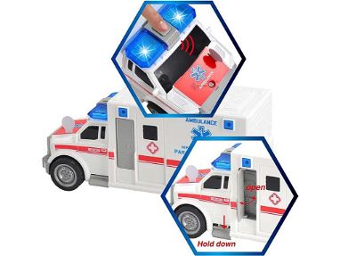 ⭐️JUGUETE Vehículo⭐ COMBO Carros de Rescate . Ambulancia + Bombero + Helicóptero + 10x Figuras Luces. SELLADO!☎️53356088 - Img 65475047