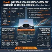 Inversor Solar Híbrido PowMr 3000W 24V a 110V Onda Pura MPPT 60A Baja Frecuencia - Img 55862441