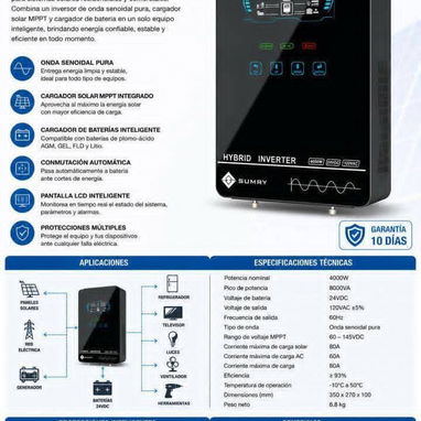 SE VENDE 🚨⚡ Inversor SUMRY 4000W⚡️🚨 🔋 ¡Energía masiva y confiable, ahora a un precio inigualable! Presentamos el Inv - Img 123575338