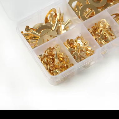 Caja de terminales redondos de diferentes medidas en forma de argolla. - 4/6