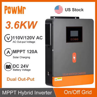 Inversor Solar Híbrido PowMr 110V, 3.6KW 24V⚡Em - Img 120706176