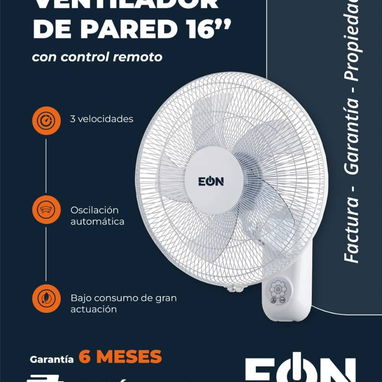 Ventilador de Pared EÓN 16” con control remoto (Solo en Negro) - 2/2