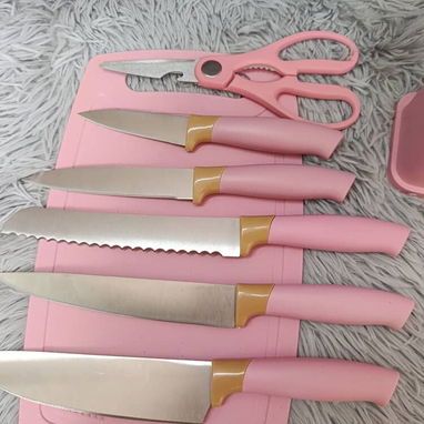 Set de utensilios de cocina de silicona con cuchillos y tablas de cortar (19 piezas) en 14000cup - Img 122487633