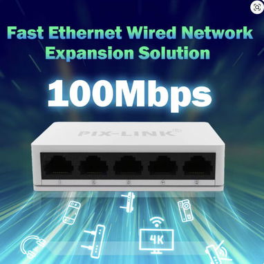 SWITCH de red PIX-LINK SW05 5V Mini Ethernet 5 puertos sin LED 10/100Mbps expansión de red cable rápid - Img 116161130
