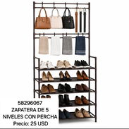 58296067 👟✨ ZAPATERA DE 5 NIVELES CON PERCHA Precio: 25 USD - Img 55419152