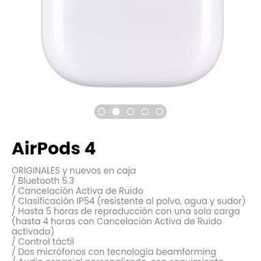 AirPods 4. Dos micrófonos con tecnología beamforming - Img 112476828