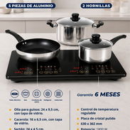 Cocina de Inducción 2 hornilla + Juego de Calderos de 5 Piezas - Img 57844083
