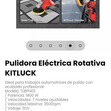 Pulidora Eléctrica Rotativa KITLUCK. Modelo: TLBP1401 - 5/6