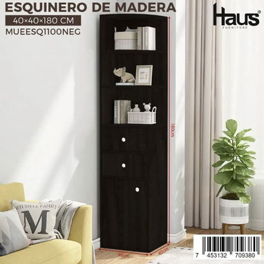 ESTANTE ESQUINERO DE MADERA✨ - 3/4