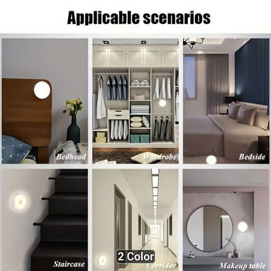 Juego de 6 luces nocturnas redondas modernas con - Img 124525007