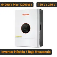 Inversor Híbrido VEVOR 6400W 12000W Pico Baja Frecuencia 48V a 120V/240V Split Phase MPPT 120A Off Grid Blanco 1050$ - Img 55814581