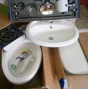 Juego de baño, tejas, purles, cabilla, papel de techo, cemento cola, cemento gris, tanque de agua - Img 49482284