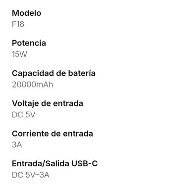 Ventilador recargable F18 20.000W - 2/3