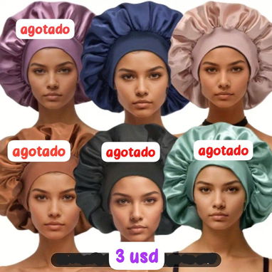 Gorros de satén y para ducha Turbantes diademas scrunchies felpitas - 6/9
