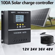 Controladores de carga solar MPPT de 100A con pantalla LCD, utilizado para baterías de 12V/ 24/36/48 - Img 55423147