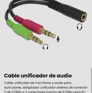 Cable unificador de audio para Cascos Gamer nuevo - Img 50691315