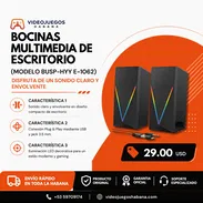 Bocinas Multimedia de Escritorio BUSP-HYY E-1062 | Sonido PC con LED en La Habana - Img 55014959
