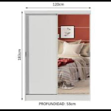 Closet de 2 puertas con espejo y gavetas importados nuevos en cajs - 3/4