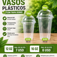 Vaso con tapa domo 12onz 16onz paq de 50 - Img 55759177
