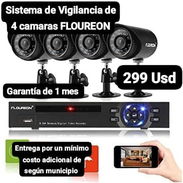 Sistema de Vigilancia de 4 cámaras FLOUREON, Garantía de 1 mes, Entrega por costo adicional según municipio - Img 57377086