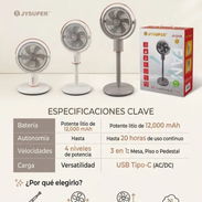 Ventilador Recargable JAYSUPER 12" 12000 mAh Se puede ajustar a 3 tamaños Precio: 75 usd 1 mes de garantía - Img 55628316
