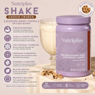 Batido de Proteínas NUTRIPLUS SHAKE 728g 🌟Nutrición completa y apoyo del control de peso🌟 Sabor Caramelo y Fresa🍓 - Img 125112859
