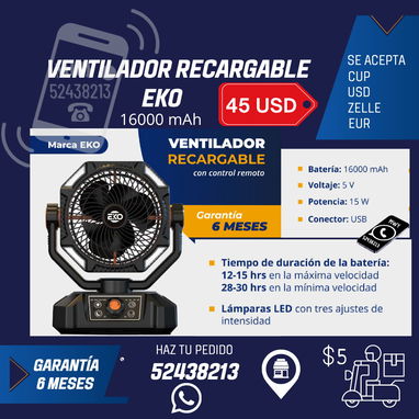 Ventilador recargable EKO - Img 122066247