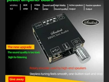 Amplificador Bluetooth 50w x 2 Con Entrada USB Nuevo en su Caja / Ideal p/Carros/Motos/Pc - Img main-image-45500496