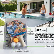 Juegos de raquetas y pelotas de ping pong con net incluida y soporte - Img 55753919
