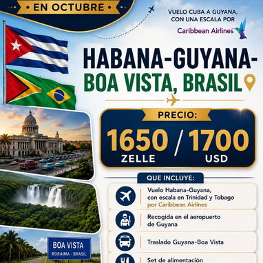✈️Boletos/Pasajes Aéreos por Agencia de Viajes hacia Guyana, Surinam y otros destinos con Visa aprobada. - 5/10