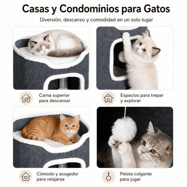 Condominios Multilevel Para Gatos/ 1_2_3 niveles - 4/9