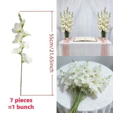 Espigas de Gladiolos blancos artificiales/ PQTE de 4 o 5 espigas - Img 119514979