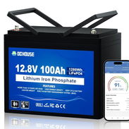 💵300 USD Batería DC House LifePO4 de 12V 100A Capacidad de 1280Wh BMS con Bluetooth - Img 57462014