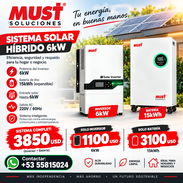 Inversor solar MUST de 6 kW + batería de litio de 15 kWh - Img 58343091