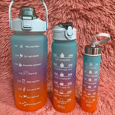 Set de 3 pomos plastico engomado para agua (dh) - 2/2