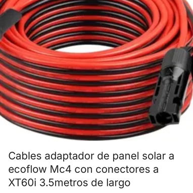 Cable Adaptador de Panel Solar a Ecoflow Original de Fábrica de 3,5 metros de largo con conectores MC4 y XT60i. - 2/3
