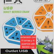 Extensión con 4 tomas y 4 puertos USB - Img 57017952