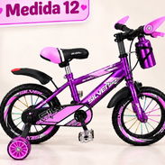 Bicicletas medida 12 morada rosada,azul y dorada para los pequeños de casa de 2 a 4 años nuevas en su caja - Img 58056744