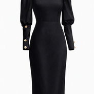 Vestido negro elegante de mangas - Img 57899787