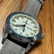 Reloj para hombre, pulsera de cuero ,esfera amarilla, de  cuarzo, elegante, ideal para trabajo, regalo. - Img 55255899