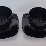Juego de 2 Tazas Negras con platillo - Img 56286791