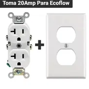 Tomacorriente 20 Amp 125V Con Tapa Blanca Sin Caja Tomacorriente de 20 Amp y 125V, ideal para soportar altas cargas en e - Img 56042721