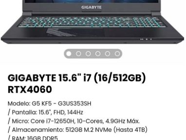 Laptop GIGABYTE G5 KF5 Gaming* GAMER Core i7* Laptop NVIDIA RTX 4060* Laptop 16RAM* Laptop Gigabyte/ Laptop para diseñar - Img main-image