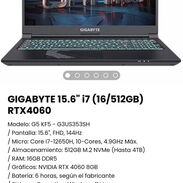 Laptop GIGABYTE G5 KF5 Gaming* GAMER Core i7* Laptop NVIDIA RTX 4060* Laptop 16RAM* Laptop Gigabyte/ Laptop para diseñar - Img 44523779