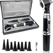 🩺 Otoscopio Médico Profesional 💡 Con Lámpara 🔍 3 Magnificaciones ✨ 4 Herramientas de Diagnóstico 🎁 Estuche Negro - Img 55242977