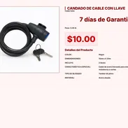 CANDADO DE CABLE CON LLAVE VPT#-0067 - Img 55218809