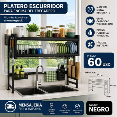 🚨 Plateros escurridor para fregadero de 2 tinas - Img 122453374