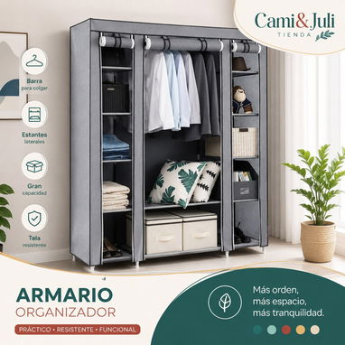 Armario portátil de tela y aluminio grande (1.69 m) - 2/2